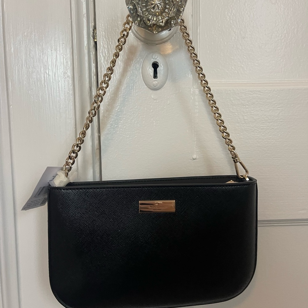 Kate Spade NWT Elegant Black Leather Shoulder Bag